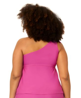 Plus Size Marita Asymmetrical Swim Tankini Top