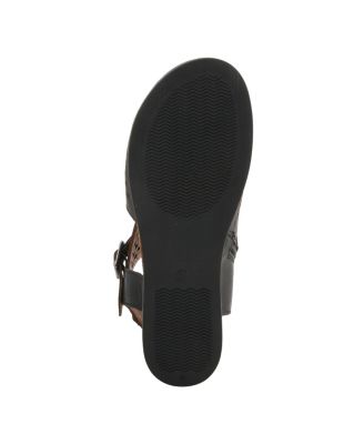 COVINGTON Women's Leather Cut-Out Sandals with Ankle Coverage and Buckle Detail