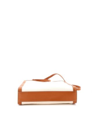 Small Vertical Cabas Tote Canvas with Leather