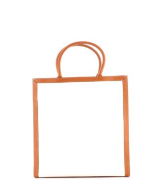 Large Vertical Cabas Tote Canvas with Leather