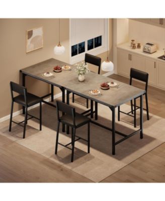 3-Piece Counter Height Dining Table Set with 2 Upholstered Bar Stools