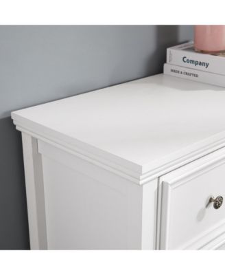 Premium 4 Drawer Dresser Farmhouse Style Storage Cabinet with Metal Glides for Bedroom Living Room