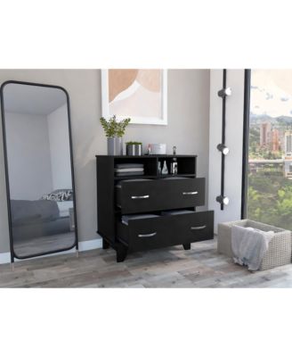 Modern 4 Drawer Dresser MDF Cabinet with Wheels for Bedroom Living Room Entryway