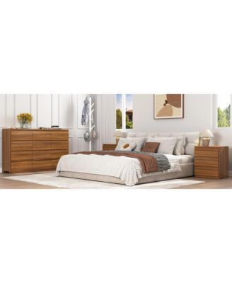 6 Drawer Dresser with Soft Close Drawers Wood for Bedroom Living Room