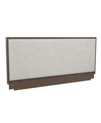 Upholstered Wood Headboard Modern Minimalist 40.5 inch Tall with Wooden Trim