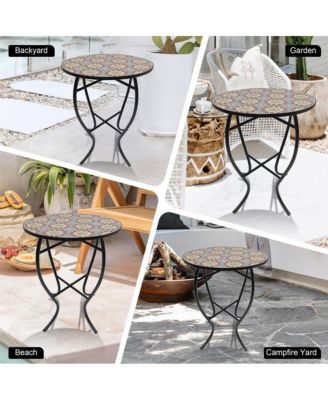 Mosaic Art Collection Floral Accent Table