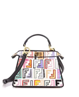 Petite Peekaboo ISeeU Bag Embroidered Zucca Canvas