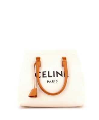 Small Horizontal Cabas Tote Canvas with Leather