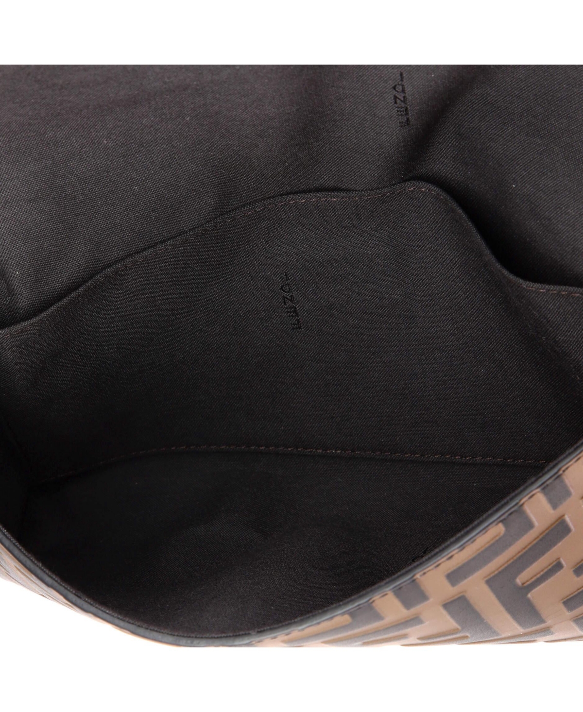 Pre-Owned Fendi F is Fendi Envelope Clutch on Chain Zucca Embossed Leather