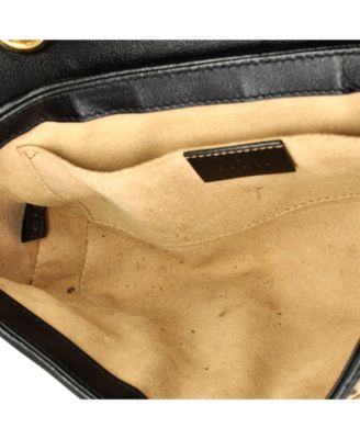 Mini GG Marmont Flap Bag Diagonal Quilted GG Canvas with Leather