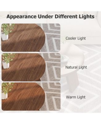 335" Round Coffee Table, Modern Circle Center Table with Inclined Legs, Accent Cocktail Tables for Living Room, Bedroom, Easy Assembly