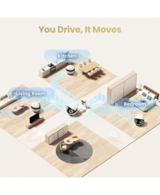 EBO Air 2S Smart Companion Robot with 2.5K Camera, Two-Way Audio & Night Vision