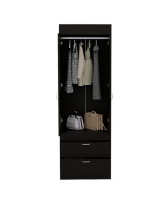 Lisboa Armoire Double Door with 2 Drawers Hanging Rod Metal Handles