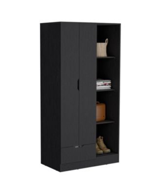 Armoire 71 Inch High with 1 Drawer 4 Tier Open Shelves and 2 Doors