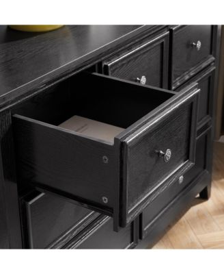 Spacious 7 Drawer Dresser Modern Cabinet with Wide Slides for Living Room Bedroom Organization