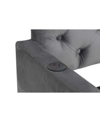 Upholstered Daybed With Trundle And USB Charging Dark No Box Spring
