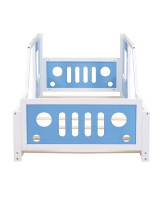 Classic Car Shaped Platform Bed Wheels Pine Wood MDF Frame