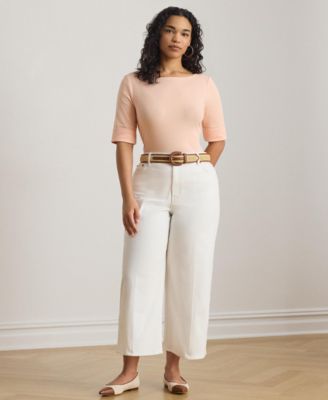 Plus Size Cotton Boatneck T-Shirt