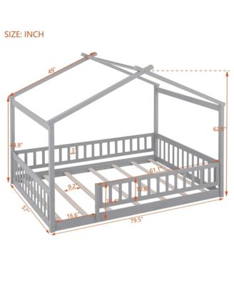 Wood House Bed Fence