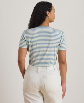 Plus Size Striped Rib-Knit Stretch Top