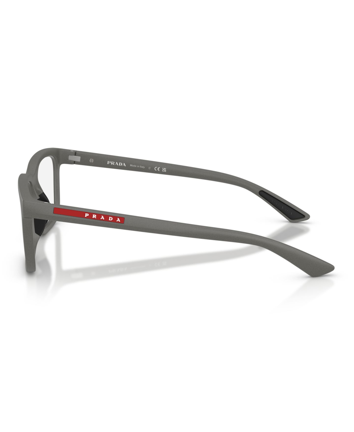 Мужские очки PRADA LINEA ROSSA Man Rectangle Plastic PS 02SV Eyeglasses, цвет: Металлический серый — фото 5