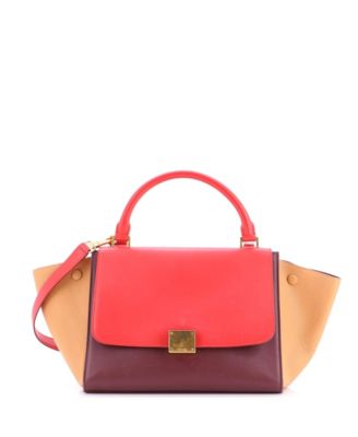 Small Bicolor Trapeze Bag Leather