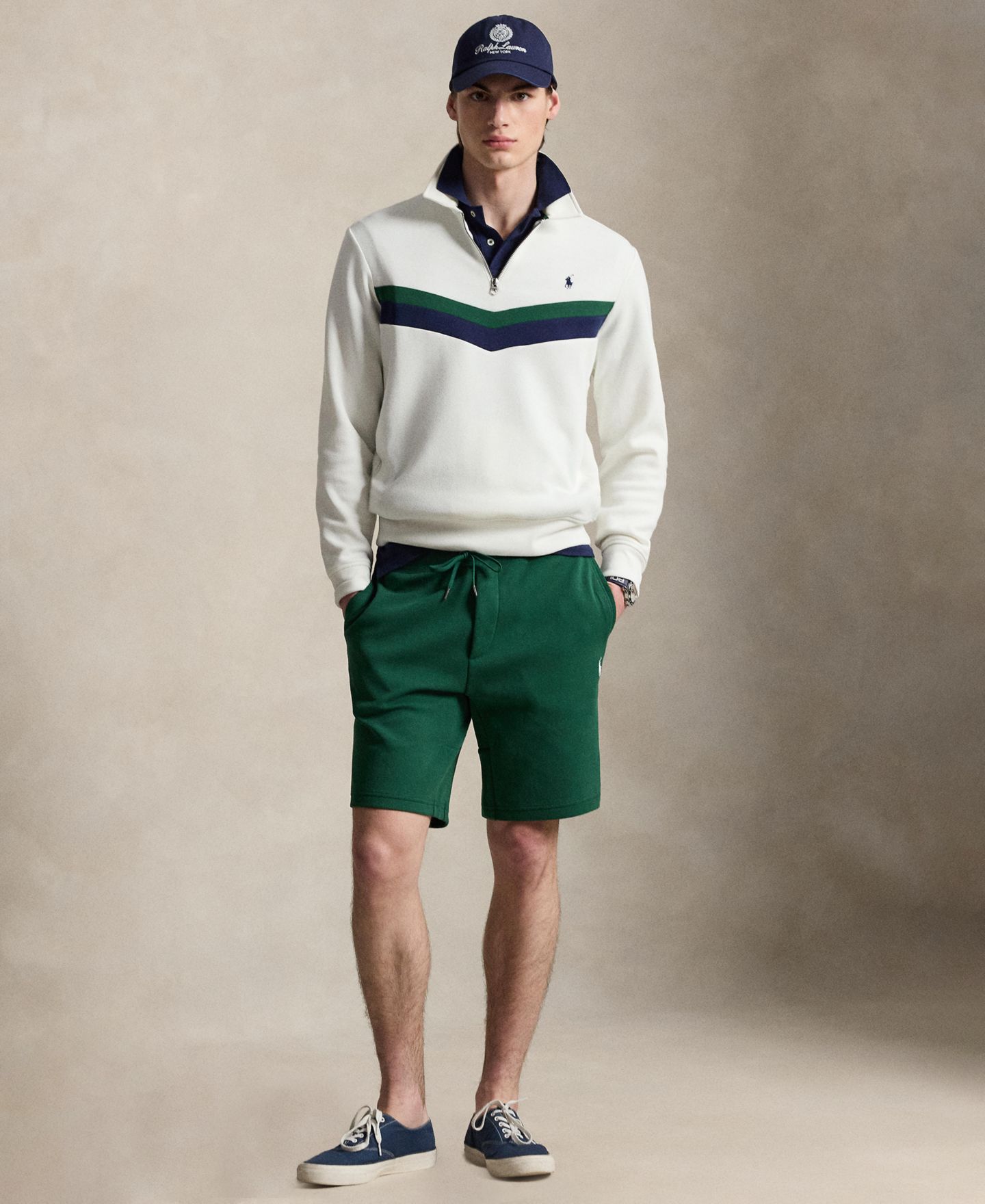 Мужские шорты Polo Ralph Lauren из двойного трикотажа, 9 дюймов, цвет: Тёмно-зелёный — фото 2