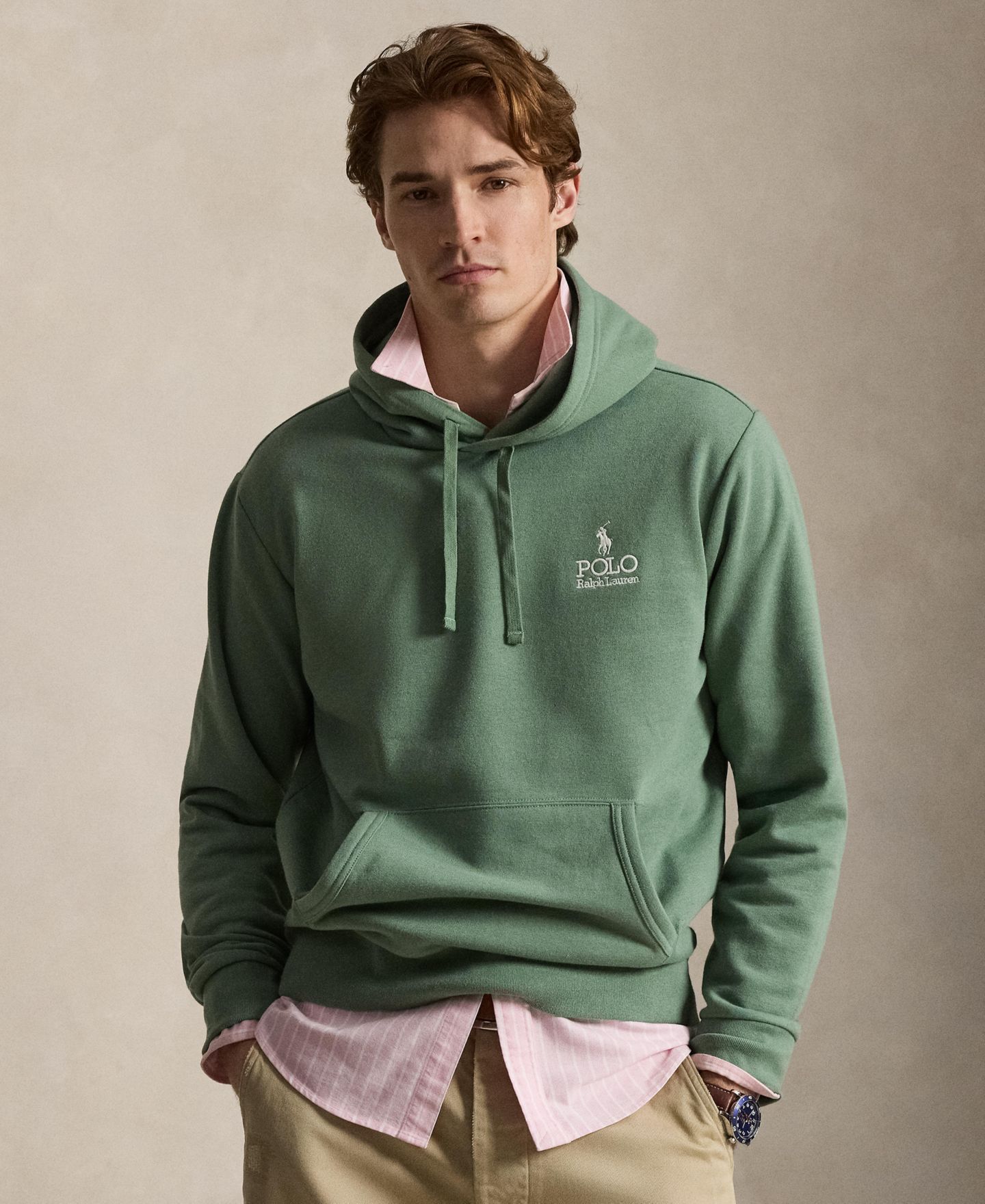 Мужской свитшот Polo Ralph Lauren Long-Sleeve Classic-Fit, цвет: Fatigue — фото 1