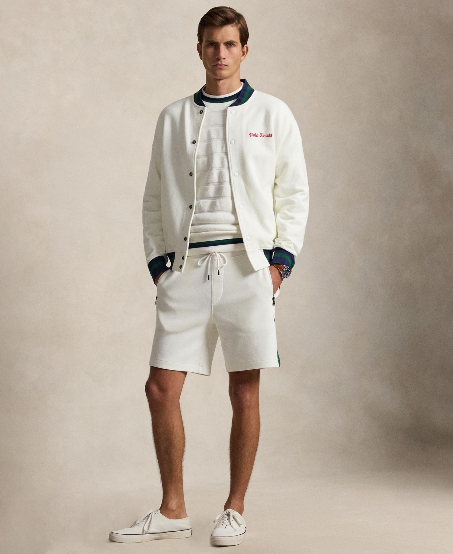 Men's Cotton-Blend Double-Knit Shorts