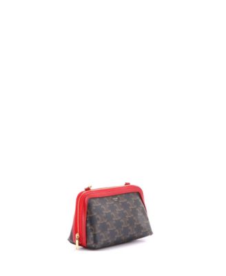 Zip Around Chain Clutch Triomphe Coated Canvas