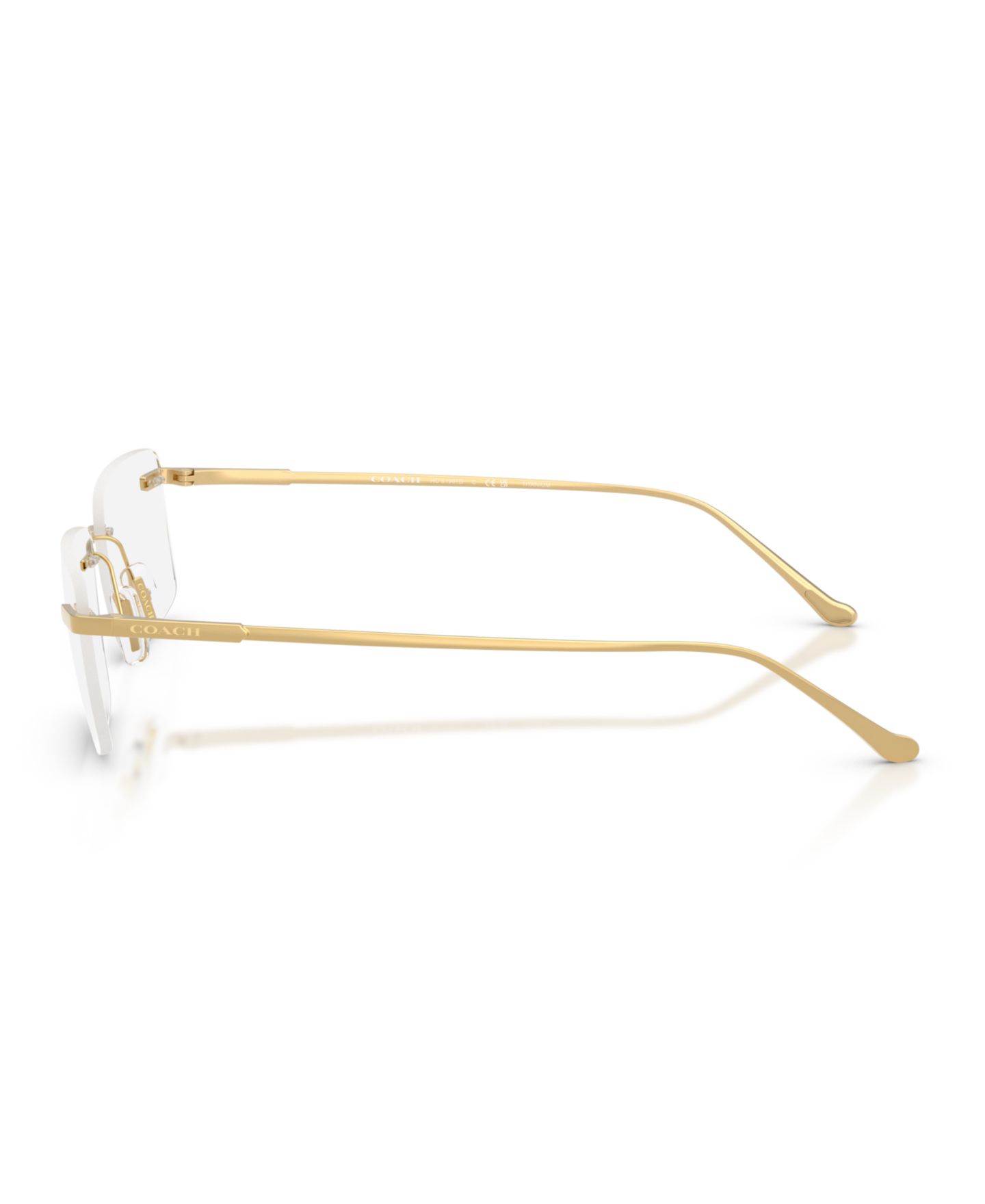 Мужские очки Coach Man Rectangle Titanium HC5196TD Eyeglasses, цвет: Блестящий золотой — фото 5