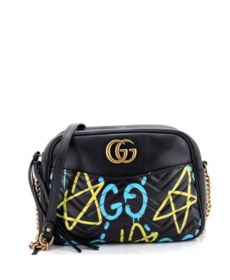 Medium GG Marmont Shoulder Bag GucciGhost Matelasse Leather