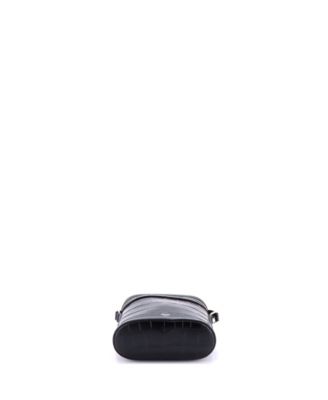 Vertical Zip Messenger Embossed Leather