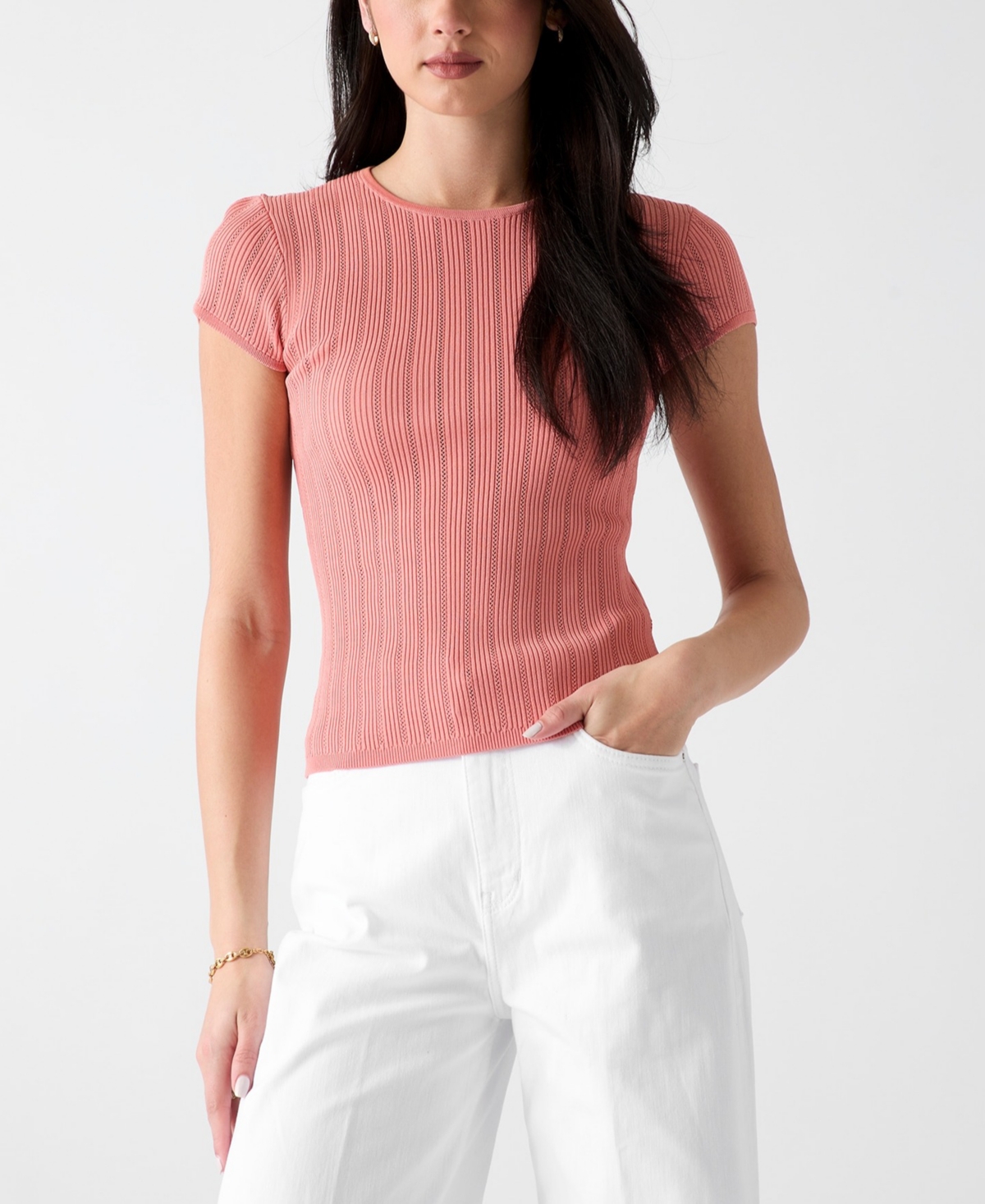 Guess Women's Short-Sleeve Crew Neck Sweater