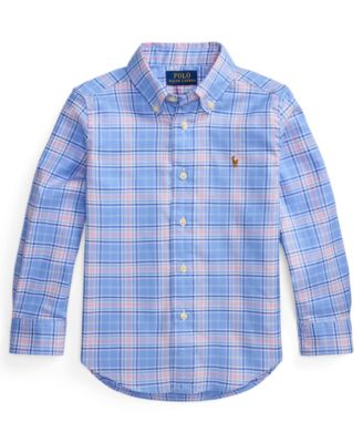 Boys' 2-7 Plaid Performance Oxford Shirt