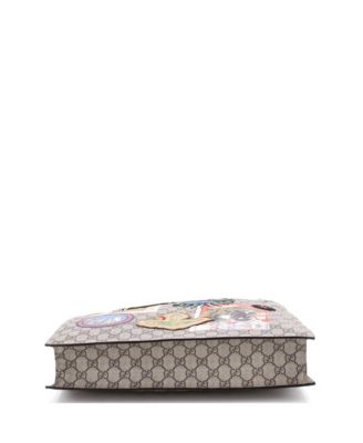 North South Courrier Convertible Soft Open Tote GG Coated Canvas with Applique