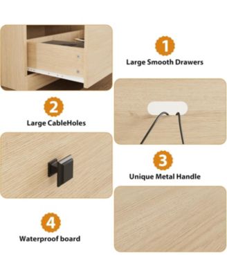 TV Stand for in TV, Entertainment Center with Storage Drawer, Mid-Century Modern TV Console with Open Shelves