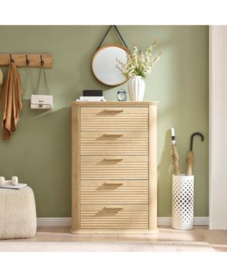 Modern 4 Drawer Dresser Finish Sturdy Construction for Bedroom Living Room Storage