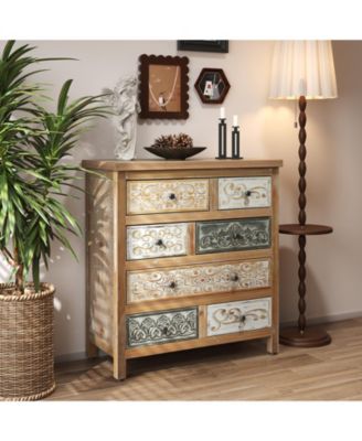 Rustic 4 Drawer Dresser Sturdy Construction for Bedroom Living Room Storage