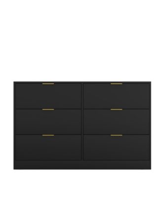 Simply Modern 6 Drawer Dresser Wood for Bedroom Living Room Hallway Entryway
