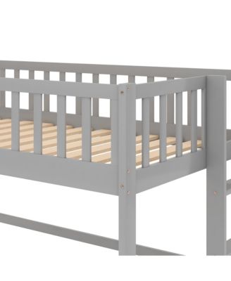 Low Loft Bed With Ladder And Slide Pine Wood MDF Construction