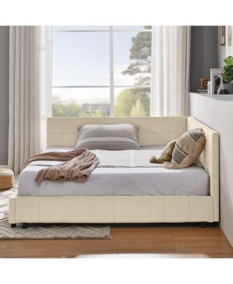 Velvet Tufted Daybed Backrest Armrest New