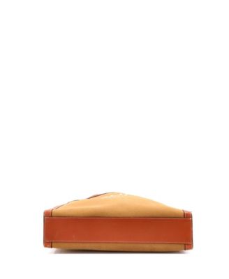 Large Vertical Cabas Tote Canvas with Leather