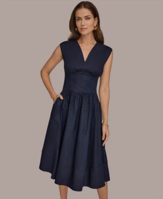 Women's V-Neck Midi Dress