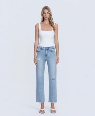Women's High Rise Ankle Straight Jeans