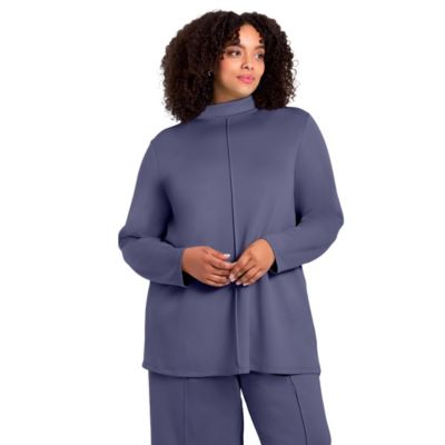 Plus Size Seamed Mock Neck Women's Tunic