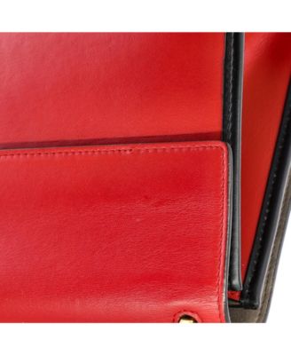 Medium Kan I F Shoulder Bag Leather with Zucca Embossed Detail