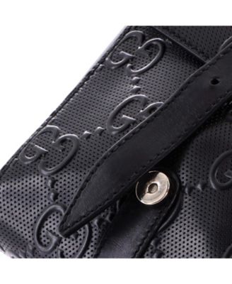 Double Belt Bag GG Embossed Perforated Leather