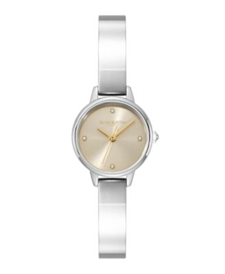 Women's Mini Classic Silver Tone Stainless Steel Bangle Bracelet Watch, 23mm