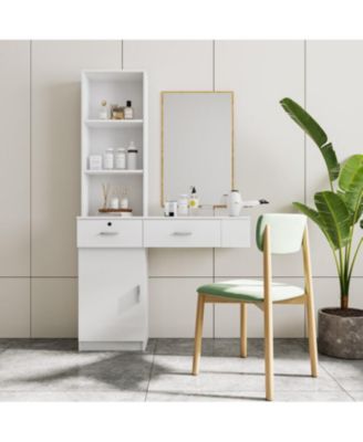 Modern 4 Drawer Dresser Particleboard Cabinet Waterproof for Bedroom Entryway Bathroom